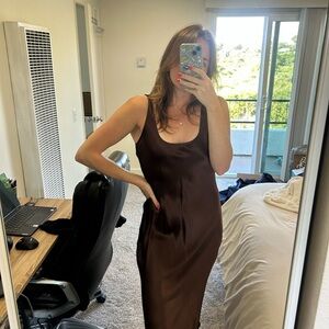 RUMORED silk midi dress